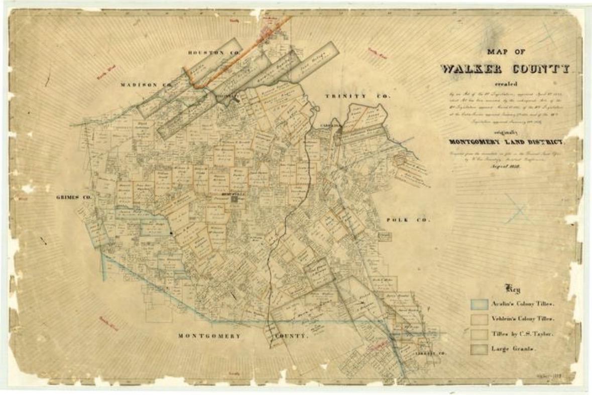 Historical map of Walker county (1858)