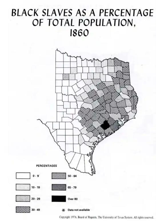 In a short period of 20 years, the slave count in East Texas grew substantially. These images show the head count that was recorded in the mid-1800s.