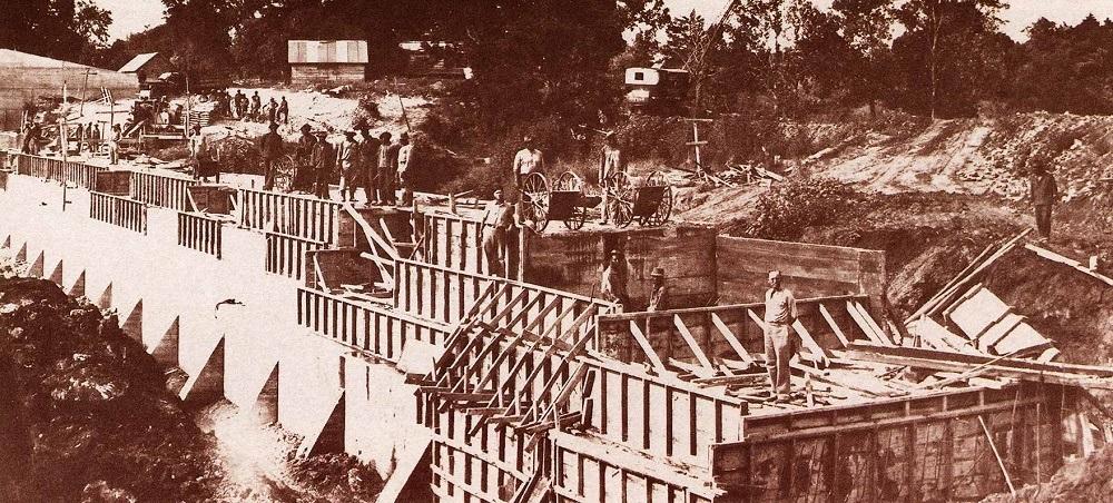 Dam Construction, Fort Parker State Park, c. 1937-1938