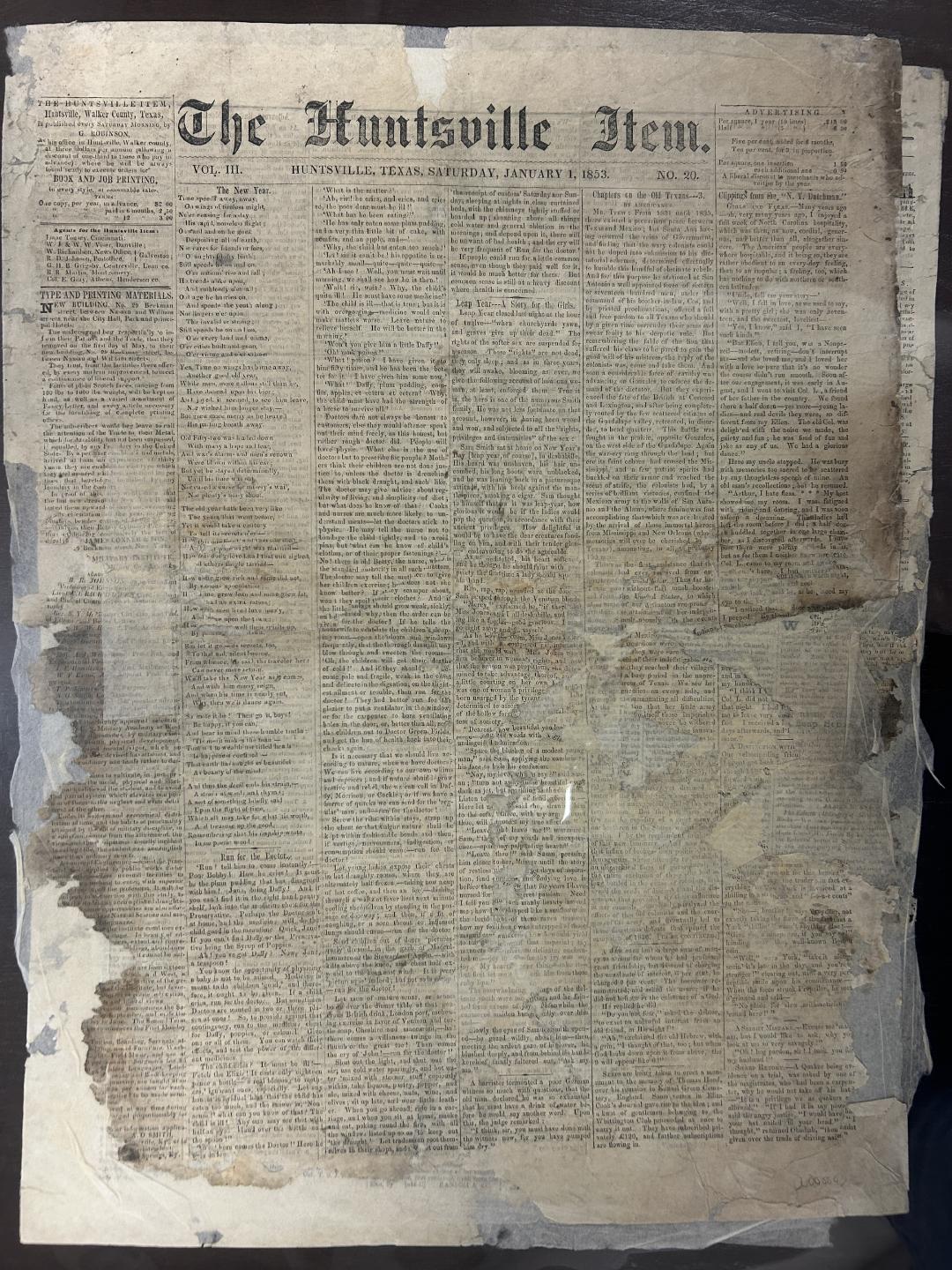 The Huntsville Item, January 1, 1853