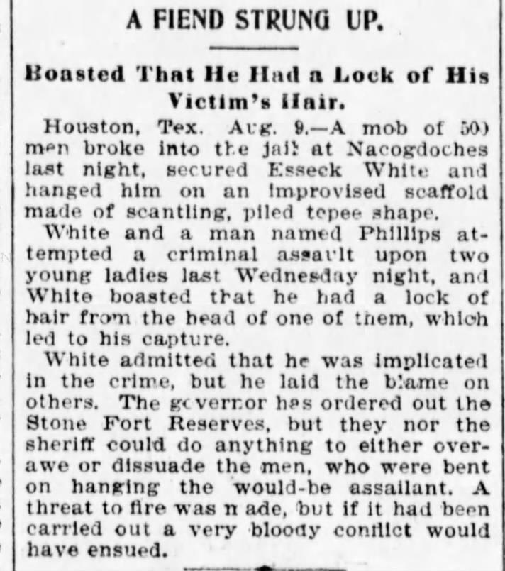 In this news report out of Pennsylvania, Esseck White is distinctly referred to as a “fiend.”