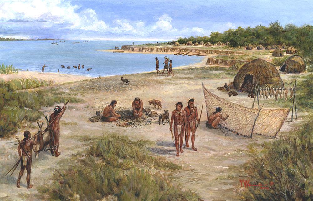 Life on Guadalupe Bay as depicted by artist Frank Weir
