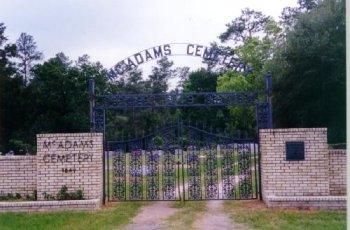 McAdams Cemetery front gate.