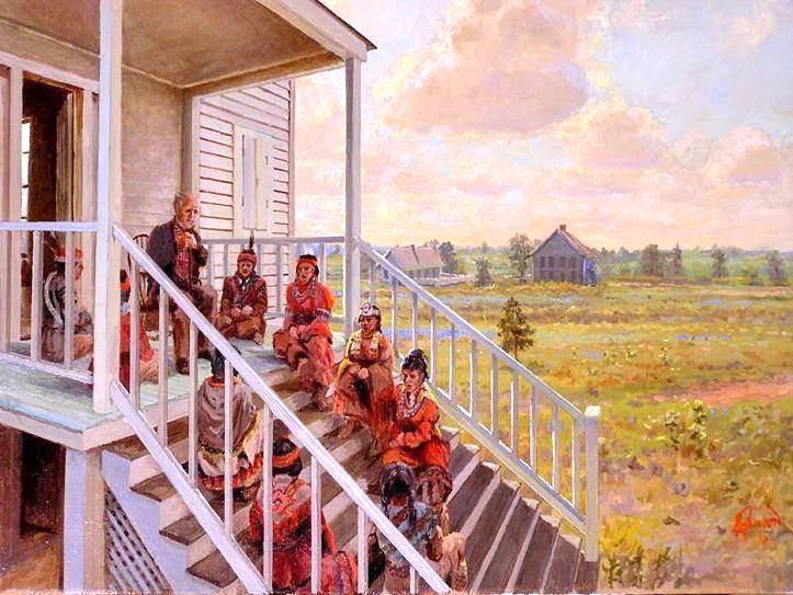 Sam Houston meeting Alabama-Coushatta Tribe