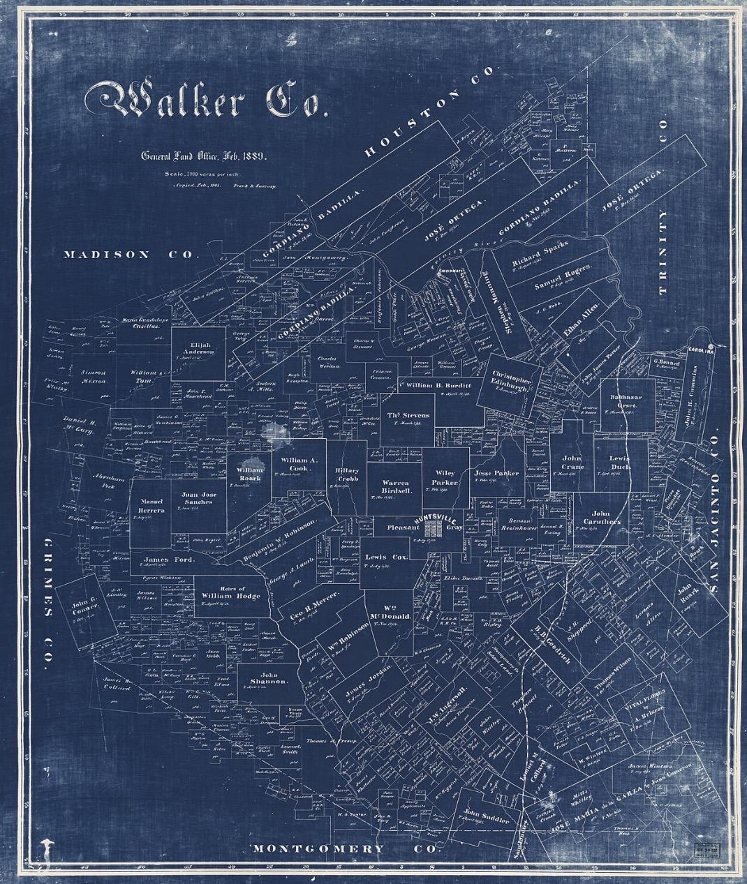 Historical map of Walker county (1858)