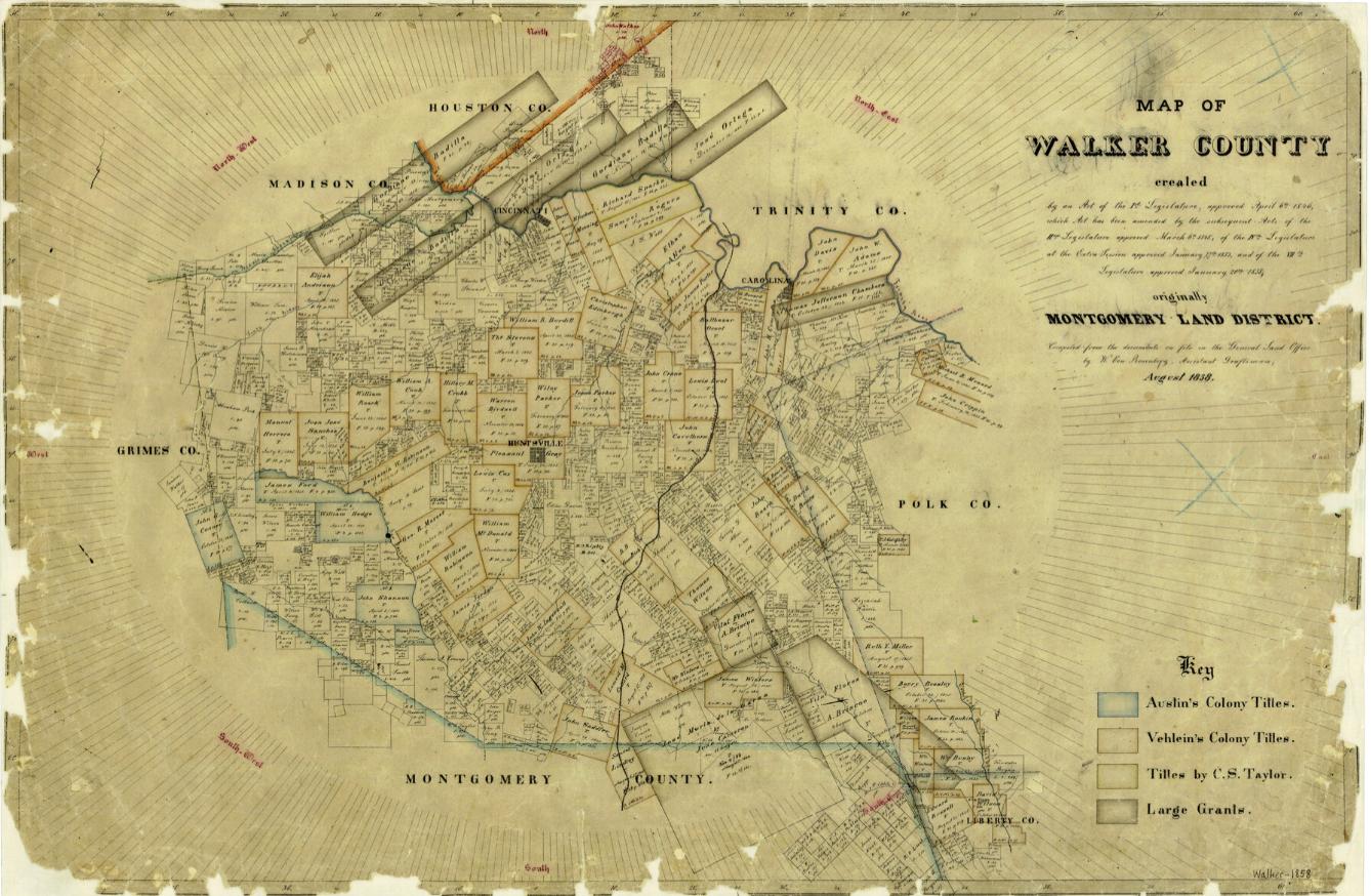Map of Walker County, Texas