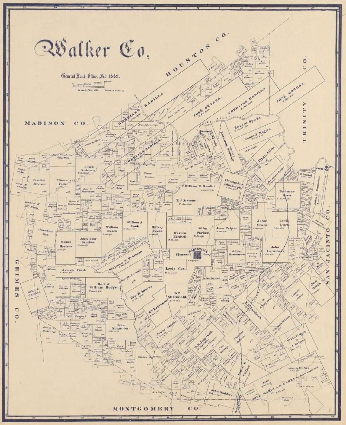 Map of Walker County in 1889