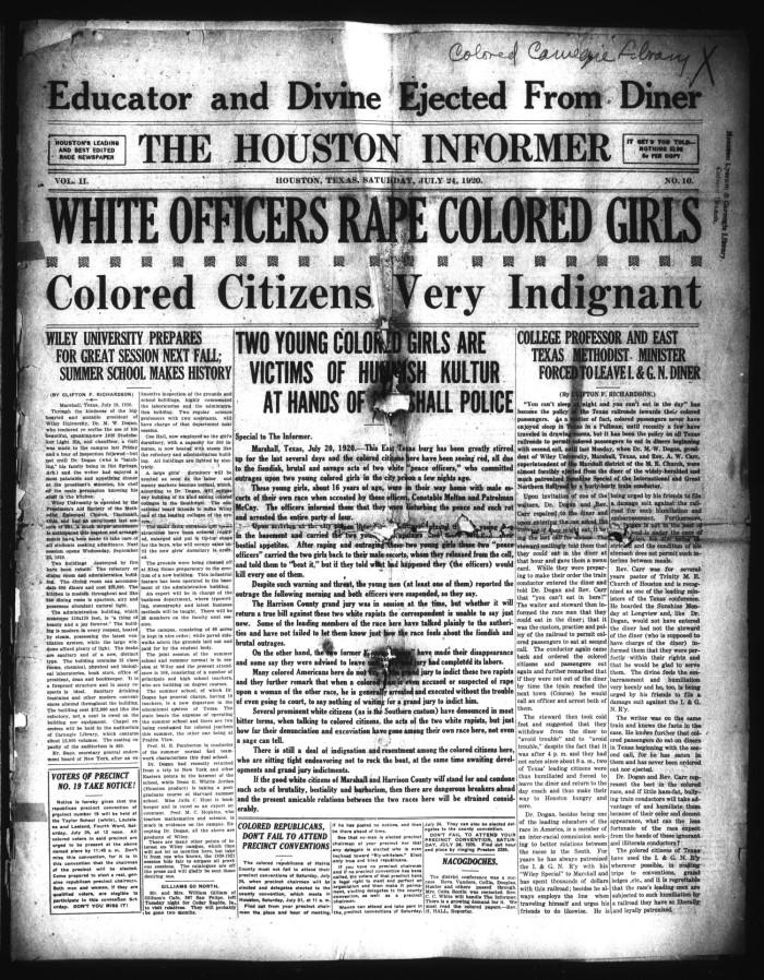Front Page of the Houston Informer