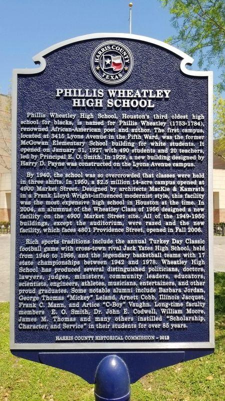Phillis Wheatley High School Historical Marker