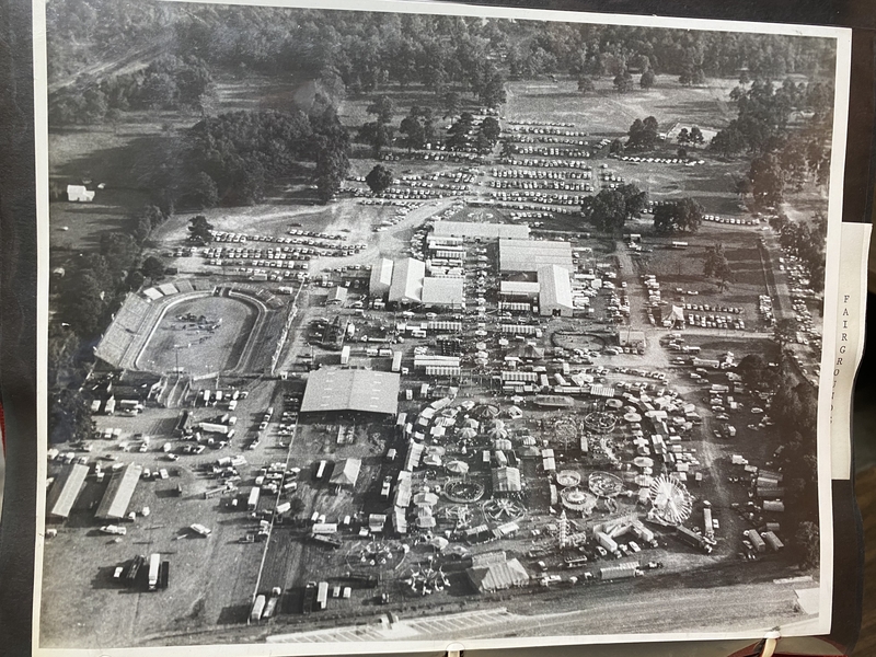 An undated aerial photo of the Four States Fair at Spring Lake Park, Texarkana, Texas.