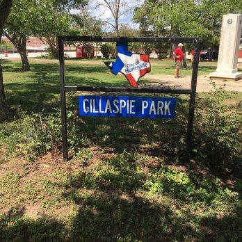 Welcome sign at the front of the memorial park.