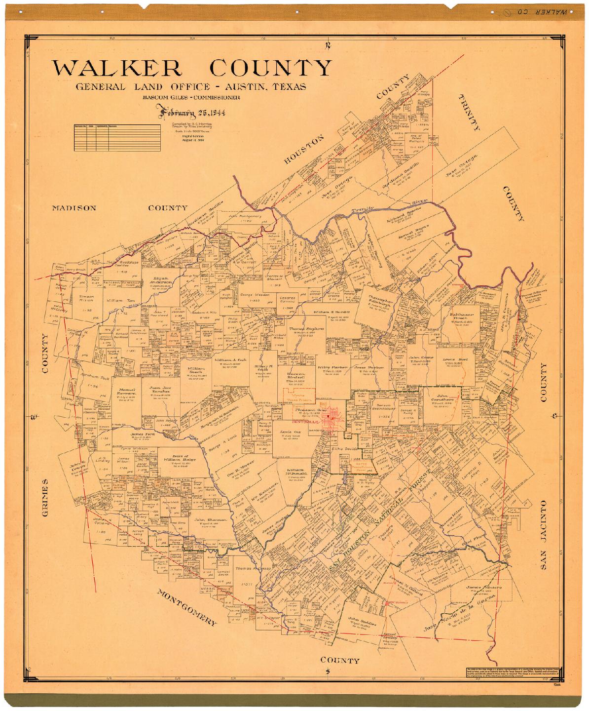 Map of Walker County, Texas