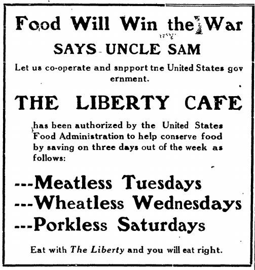 Liberty Cafe Advertisement