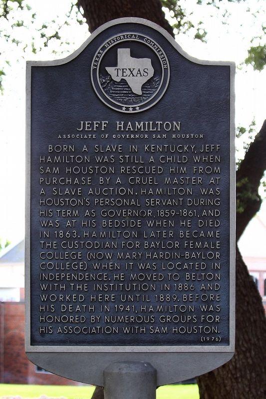 Jeff Hamilton Historical Marker 1