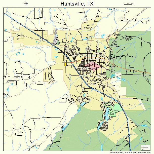 Map of Huntsville, Texas