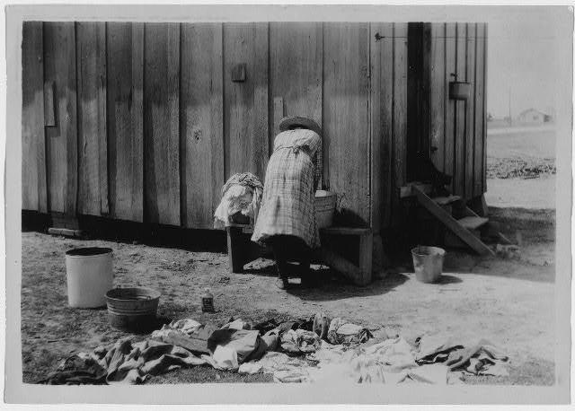 Woman washing clothes